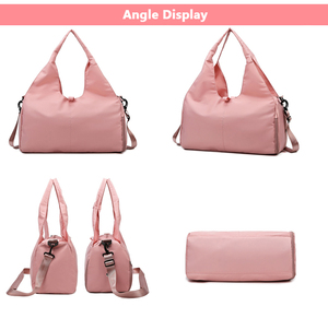 Borsa da ginnastica <span class=keywords><strong>rosa</strong></span> di lusso borsa da ginnastica da donna con Logo personalizzato con Logo tattico <span class=keywords><strong>borsone</strong></span> da palestra con supporto per tappetino Yoga e scomparto per scarpe - Product Image 5
