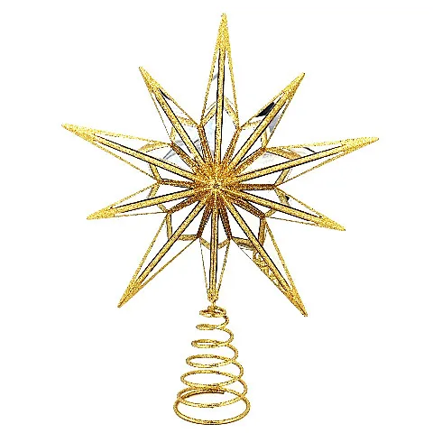 Factory Wholesale Acrylic Christmas Tree Topper Glitter Christmas Star Decoration Supplier Acrylic Tree Topper Decoration