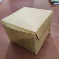Boîte rectangulaire auto-élevante en papier kraft avec pelliculage brillant, emballage alimentaire jetable et recyclable