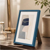 Cadre photo en bois bleu personnalisé, cadre photo moderne pour table, présentoir d'art de bureau pour la décoration de la maison