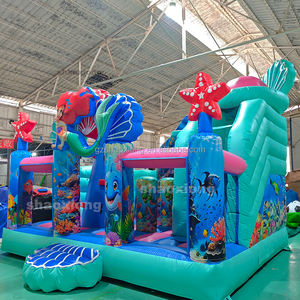 Castello Gonfiabile Commerciale con Scivolo a Tema Sirena per Bambini, Parco Giochi Gonfiabile per Bambini Oceano Sirena - Product Image 4