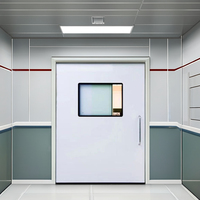 Porte en verre propre pour salle d'opération d'hôpital, porte intérieure moderne en acier avec ouverture automatique manuelle, porte médicale à haute stérilité