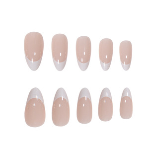 Fábrica estilo francés <span class=keywords><strong>uñas</strong></span> artificiales largas <span class=keywords><strong>uñas</strong></span> postizas acrílico hecho a mano Prensa en <span class=keywords><strong>uñas</strong></span> con diamantes <span class=keywords><strong>de</strong></span> imitación - Product Image 3