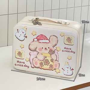 Schattig handzaam etui met spiegel, grote capaciteit, luxe uitstraling, draagbaar voor reisverpakkingen en opslag van huidverzorgingsproducten - Product Image 4