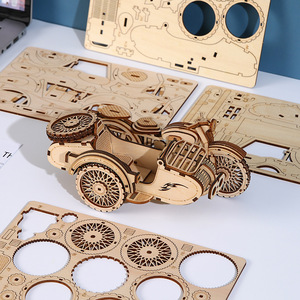 <span class=keywords><strong>Puzzle</strong></span> en <span class=keywords><strong>bois</strong></span> 3D personnalisé adorable, tricycle, <span class=keywords><strong>moto</strong></span>, <span class=keywords><strong>puzzle</strong></span> souvenir d'enfance pour ornement d'étagère de chambre d'enfant - Product Image 2