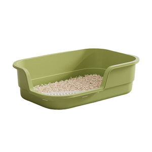 Caja de arena para principiantes para gatitos con rampa de entrenamiento Mini inodoro de plástico cubierto para gatos y cuchara Gratis incluye desodorante - Product Image 1