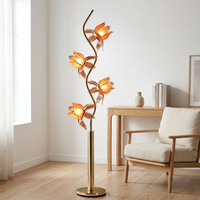 Lampe sur pied LED Lotus contemporaine, lampe sur pied florale artistique, éclairage d'appoint intérieur pour espace de vie