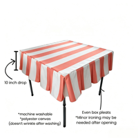 Nappe en toile à volants rayée rose et noire 55*55 pouces, couverture de table carrée pour Mahjong, idéale pour les soirées de jeu – Vente en gros depuis la Chine
