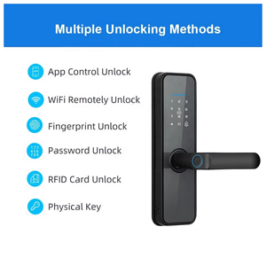 Inteligente Khóa cửa kỹ thuật số thông minh khóa truy cập vân tay thẻ Wifi tuya ttlock ứng dụng cửa gỗ khách sạn có mật khẩu - Product Image 2