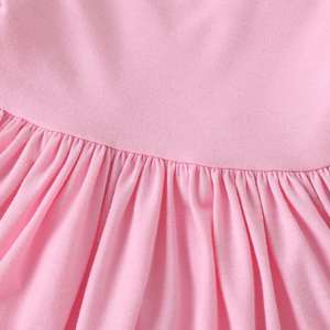 Vestidos de Verano para Niñas con Cuello Redondo sin Costuras, Bolsillo Frontal y Lazo - Product Image 4