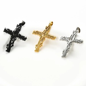 Pendentif Croix Arbre de Vie Creux en Acier Inoxydable pour Hommes et Femmes, Collier Hip Hop Punk Argent Or Noir, Breloque Bijou de Fête, Cadeau - Product Image 5