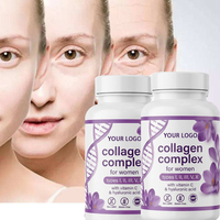 Complément alimentaire de collagène pour la peau, les cheveux et les ongles, hydratation de la peau, collagène, bien-être, beauté, éclat, capsules OEM/ODM