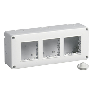 Boîte à interrupteurs murale 20,3x8,3x5,5 cm IP40 3 modules pour installation électrique - Product Image 1