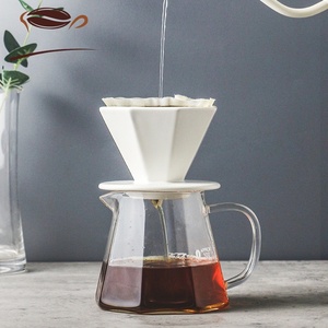 Ensemble de tasses à filtre à café en céramique écologiques lavées à la <span class=keywords><strong>main</strong></span> Style goutteur de café avec caractéristiques écologiques - Product Image 2