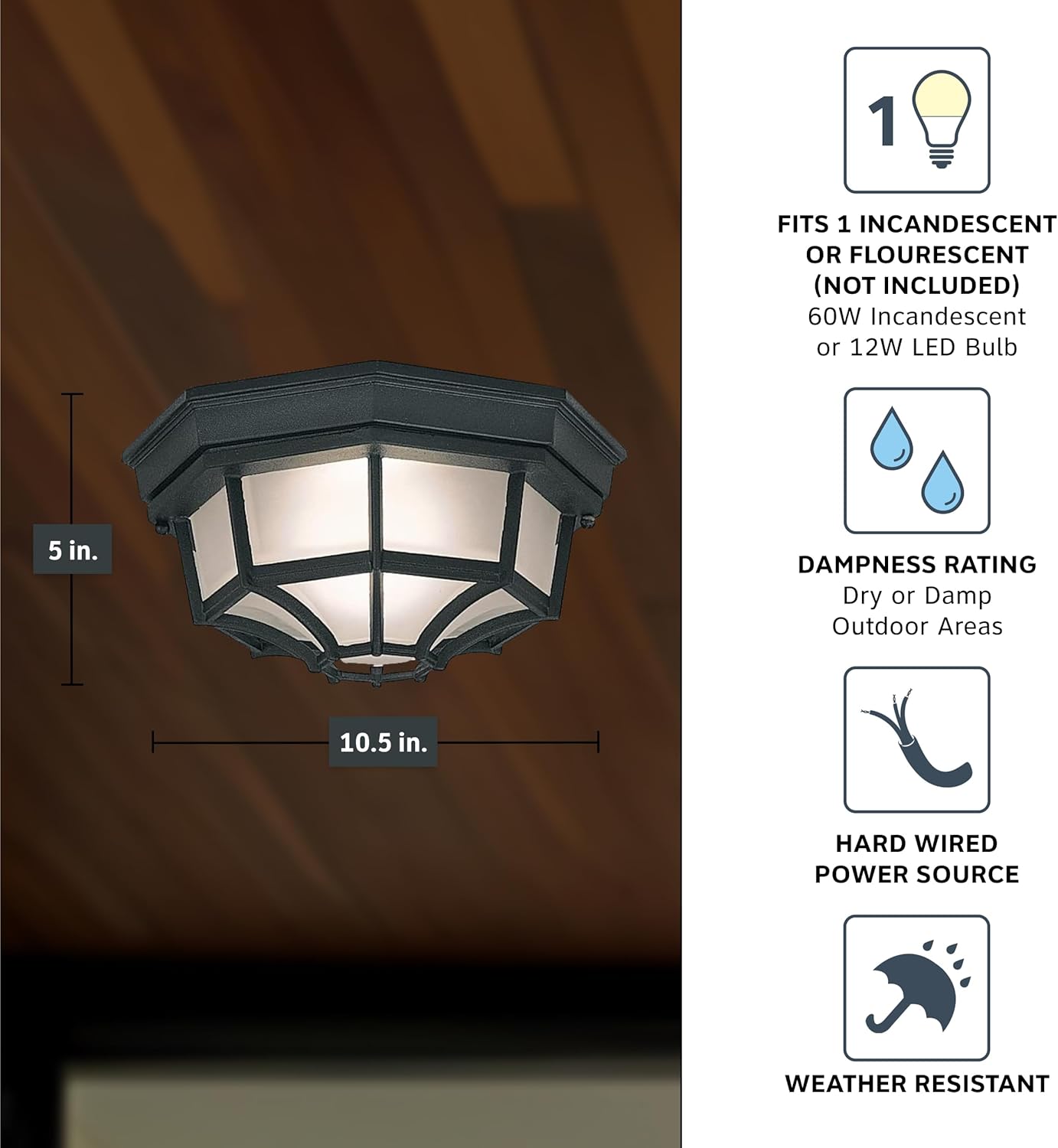 flush mount ceiling light patio