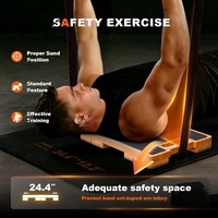 Plateforme d'exercice pliable en bois massif multifonctionnelle avec ancre pour bandes de résistance et coussinets antidérapants en silicone