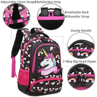 Sac à Dos Scolaire Mixte Durable pour PC, Motifs de Dessins Animés Mignons, Imperméable avec Éléments Transparents, Doublure en Polyester – pour Garçons et Filles