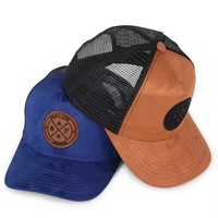 Gorra de camionero de gamuza de 5 paneles personalizada, gorra de béisbol de gamuza negra de alta calidad, gorras para hombres, gorras de camionero con logotipo personalizado