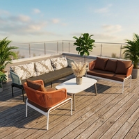 Günstiges Aluminium-Gartenmöbel-Set, Moderne Runde Freizeit-Terrassen-Esstische und -Stühle, Wasserfest und Langlebig