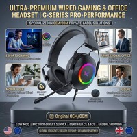 Headset Gaming Over-Ear Peredam Kebisingan OEM ODM dengan Bahan Metal, Bantalan Kulit, dan Codec untuk Mobile PC