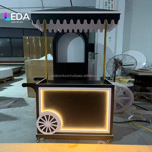 Carrito de Champán Negro para Bodas, Diseño Nuevo de Fábrica, Carrito de Dulces, Carrito de Bar para Champán, Accesorios de Decoración para Eventos - Product Image 3