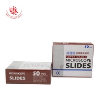 Microscope Slides 50pcs 7109 of Pre-Cleaned White Color Frosted Slide,Dim.76mmx26mm Super Grade Clear Blank Ground Edges