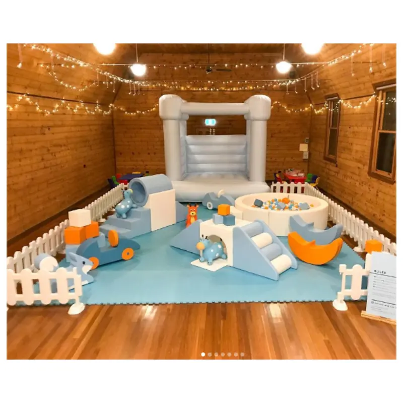 Soft Play Set Kids Blue Soft Play Pakket Indoor Outdoor Baby Soft Play Speeltuin En Ball Pit Met Blue Bounce House