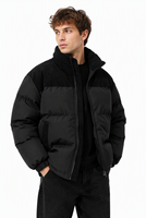 Blouson d'hiver unisexe en velours côtelé à col montant, coupe ample, respirant, écologique, coupe-vent, rembourré en polyester, grandes tailles