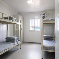 Maison préfabriquée modulaire à assemblage rapide, conteneur plat, unités reliées sur trois étages, immeuble de bureaux, hôtel, dortoir pour travailleurs, camp