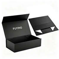 Boîte cadeau en carton rigide avec fermeture magnétique noire mate personnalisée, boîte cadeau de luxe