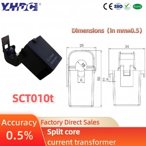 Yhdc sct010t chia lõi hiện tại biến áp 0.2-0.5% Độ chính xác, điện áp/hiện tại đầu ra, CE chứng nhận - Product Image 4