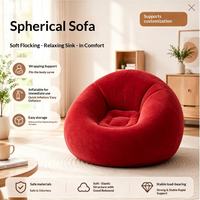 Fauteuil gonflable sphérique OEM personnalisé en PVC épaissi floqué, siège individuel portable pour camping intérieur/extérieur, canapé pouf