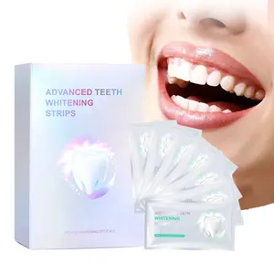 แถบสีขาวสดใสสำหรับฟอกสีฟันสินค้าใหม่2023 14ชิ้นไม่มีสารตกค้างสำหรับฟอกสีฟันดีไซน์ใหม่โลโก้ส่วนตัว