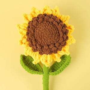 Fleurs artificielles tissées à <span class=keywords><strong>la</strong></span> main extra-larges en forme <span class=keywords><strong>de</strong></span> <span class=keywords><strong>tournesol</strong></span>, décoration en forme <span class=keywords><strong>de</strong></span> bâton <span class=keywords><strong>de</strong></span> glace, pour mariage, Saint-Valentin, Fête des Mères - Product Image 4