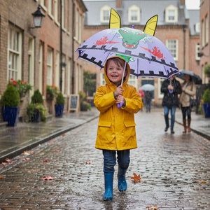 Semi-<b>Automatic</b> Eco-Friendly Safety Design Kid <b>Umbrella</b> Character 3D Kid Cartoon Rain <b>Umbrella</b> - Product Image 6