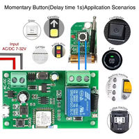 Module de commutation intelligent pour moteur Ewelink 1 canal Wifi RF DC AC 7-32v 1 canal, télécommande 433mhz, fonctionne avec Alex, relais 10A autobloquant