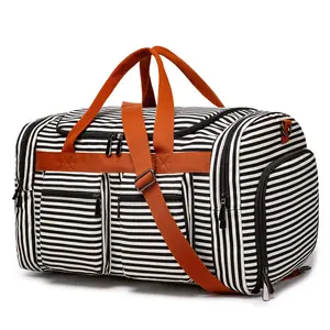 새로운 대형 캔버스 여행 가방 토트 핸드백 여행 더플 가방 다기능 여행 가방