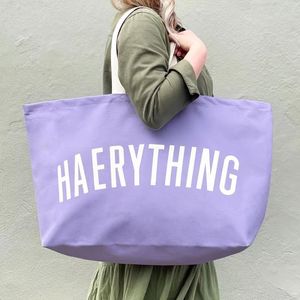 Sac fourre-tout en toile de coton multifonctions de 23 pouces pour femmes Sac à main portable résistant à l'eau ouvert pour l'extérieur, le voyage et la plage - Product Image 2