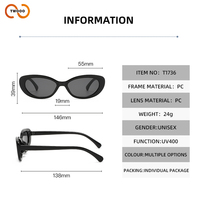 TWOOO T1736 Nouveauté Lunettes de soleil œil de chat de haute qualité Y2K Rétro Personnalité UV400 Vente directe usine