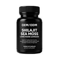 Capsules de Shilajit, de mousse de mer et de champignon crinière de lion OEM/ODM, complément alimentaire naturel 3 en 1