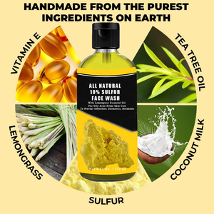 Limpiador facial de lavado de cara de 10% azufre con extracto de hierba de limón <span class=keywords><strong>Dermatitis</strong></span> seborreica brotes alivio <span class=keywords><strong>para</strong></span> la cara y el cuerpo - Product Image 4