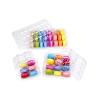 6 12 24 Trous Macaron PET Plastique Blisters Plateau Transparent Cookie Display Emballage Conteneurs