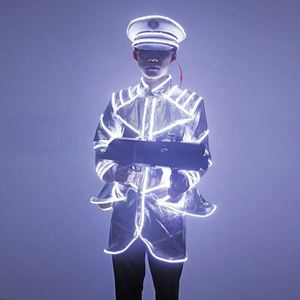 Costume de vêtements lumineux danse créative Flash coloré LED lumières vêtements de fête de noël combinaison spatiale rougeoyante - Product Image 5