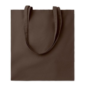Sac de courses en coton personnalisable Cottonel, taille moyenne, couleur chocolat, avec longue poignée, pour usage quotidien - Product Image 1