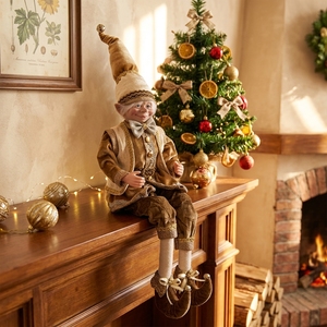 Divertenti Elfi Natalizi Dorati e Elfi Bambino, Decorazioni Artigianali da Tavolo per Albero <span class=keywords><strong>di</strong></span> <span class=keywords><strong>Natale</strong></span> - Product Image 2