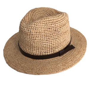 Sombrero de Paja Natural de Rafia Estilo Panamá para Viajes y Playa - Product Image 1