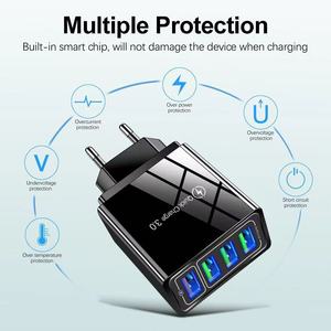 מטען מהיר QC3.0 עם 4 יציאות USB עם יציאות 5V/9V/12V, קל לנשיאה, מתאים לנסיעות, כניסת 220V, תקן אמריקאי/אירופאי/בריטי - Product Image 2