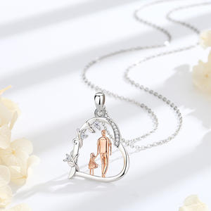 Collana Merryshine in Argento Sterling S925 con Ciondolo a <span class=keywords><strong>Cuore</strong></span> <span class=keywords><strong>Famiglia</strong></span>, Papà, Figlia - Product Image 6