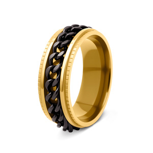 Anillo de cadena giratorio de acero inoxidable para hombre, joyería de moda transfronteriza, anillo de descompresión, combinación multicolor opcional - Product Image 6