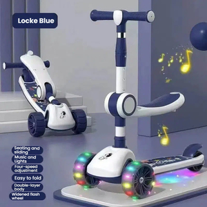 <span class=keywords><strong>Monopattino</strong></span> Pieghevole per Bambini con Regolazione Multi-Marcia, Ruote Silenziose Lampeggianti e Pedali Allargati, Giocattolo Scorrevole - Product Image 5